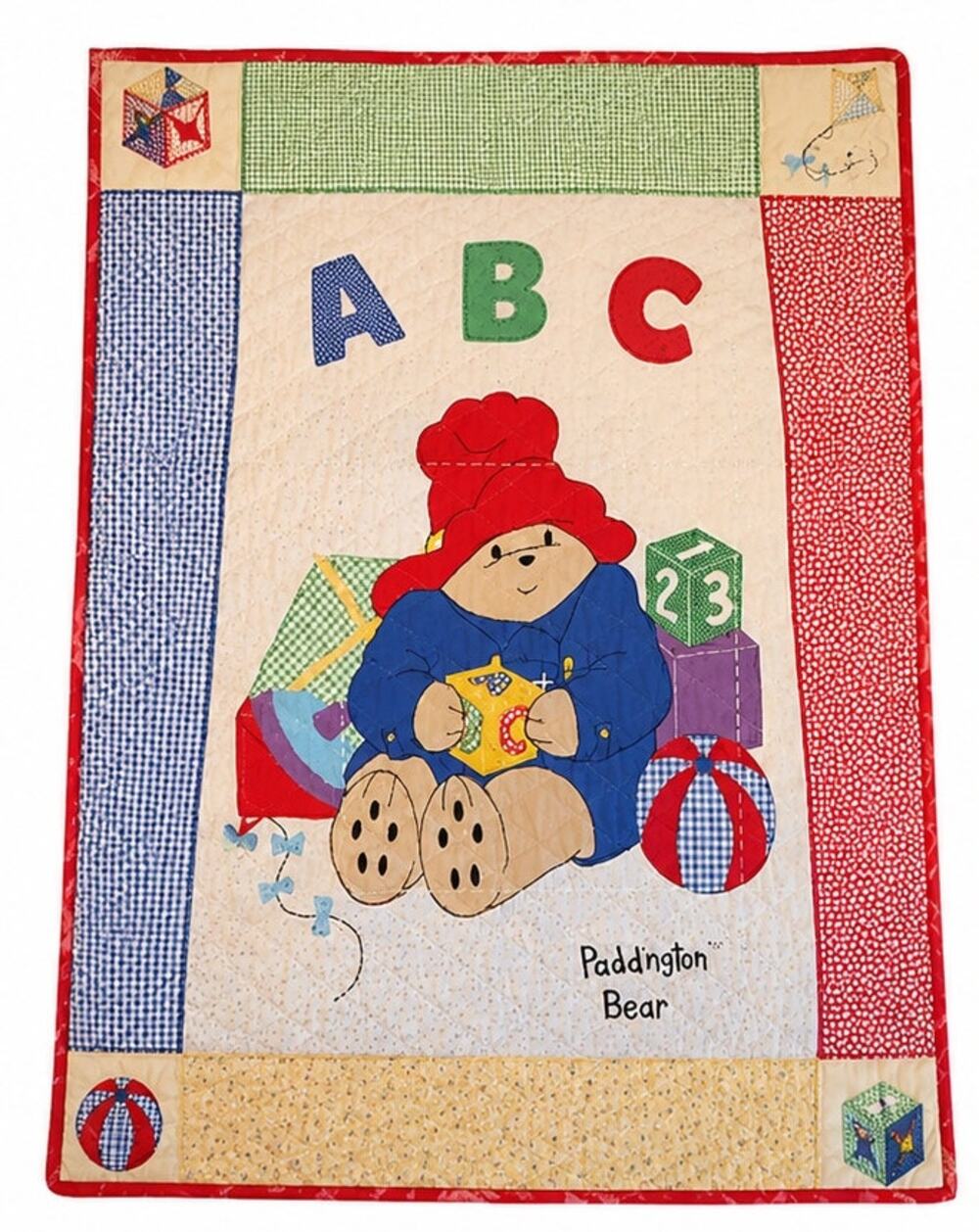 Handmade Paddington Bear ABC Nursery Blanket Wall Hanging Personalized 43x33